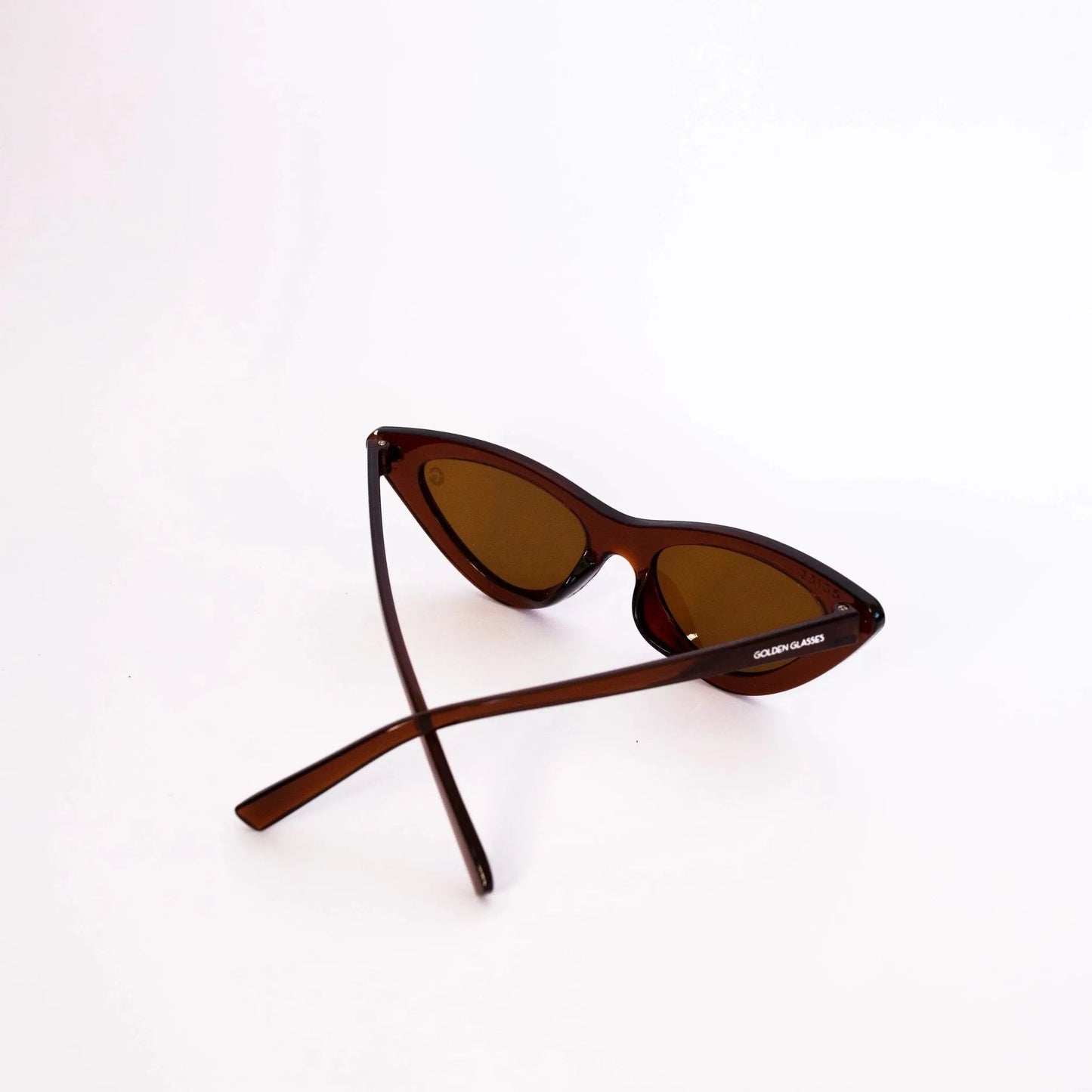 Lunettes de soleil marron en forme d'œil de chat pour femmes