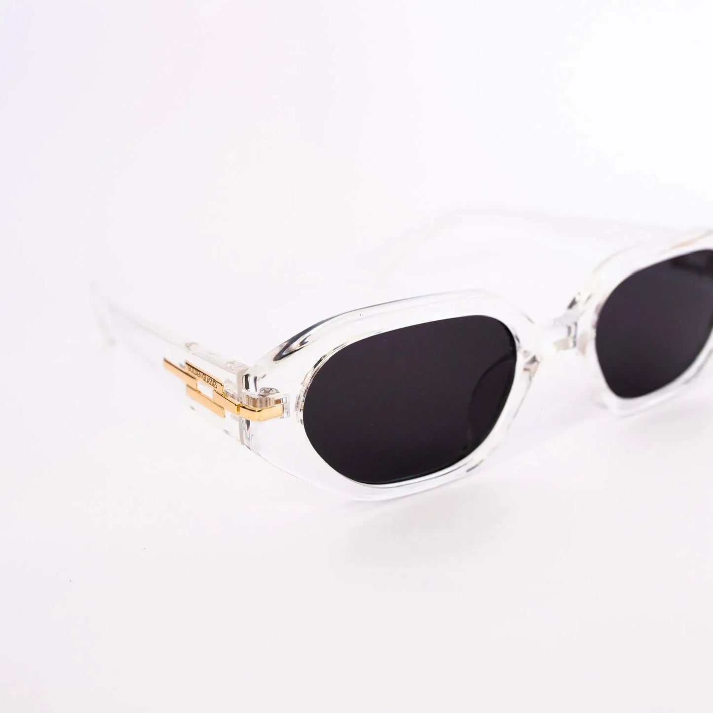 Lunettes de soleil transparentes en cristal pour femmes