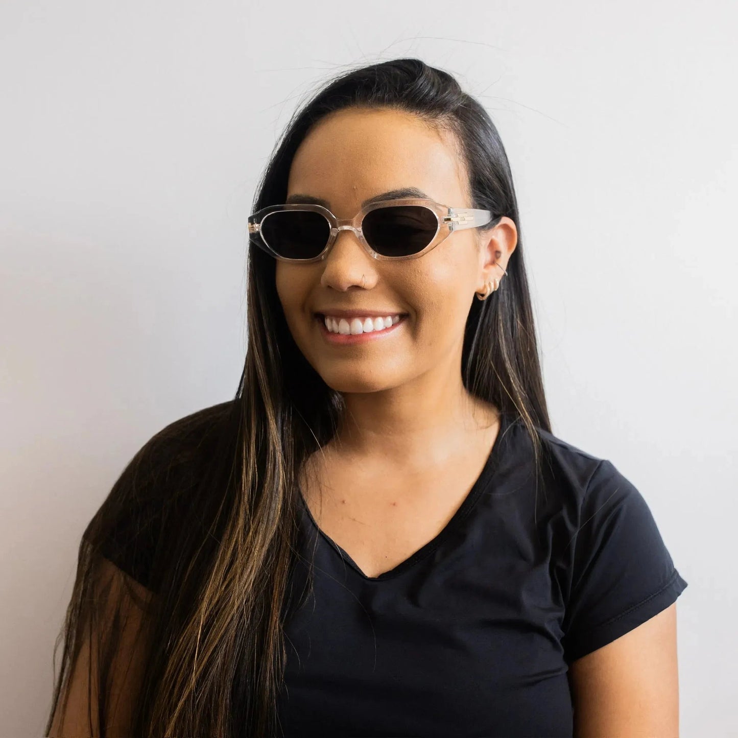 Lunettes de soleil transparentes en cristal pour femmes