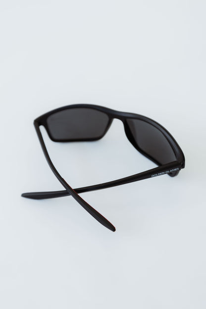 Lunettes de soleil de sport noires polarisées pour hommes