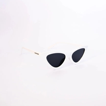 Lunettes de soleil blanches pour femmes en forme d'œil de chat