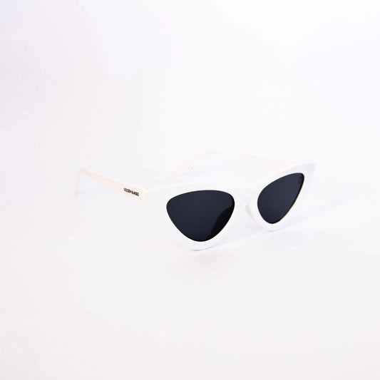Lunettes de soleil blanches pour femmes en forme d'œil de chat